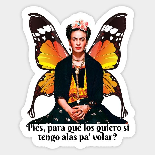 Frida Kahlo Phrase Sticker by François Belchior